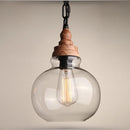 edison luminaire suspendu vintage en verre bois et fer