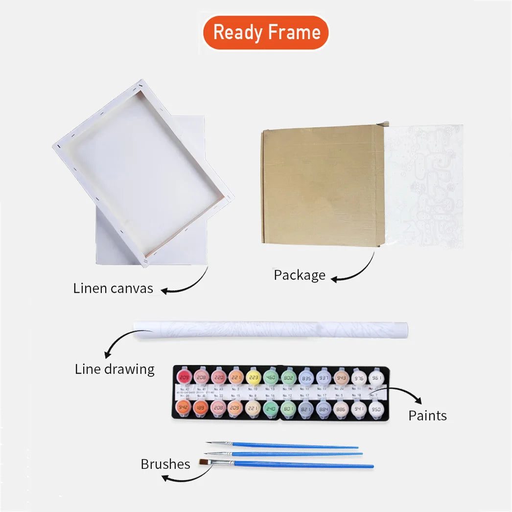 kit peinture par numéro champ de tournesols à réaliser soi-même - vue 7 sur 7