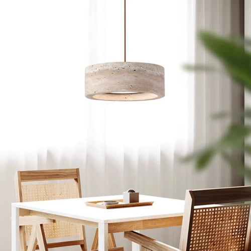 LED-Pendelleuchte im Wabi-Sabi-Stil aus Stein für die Inneneinrichtung - vue 4 sur 8