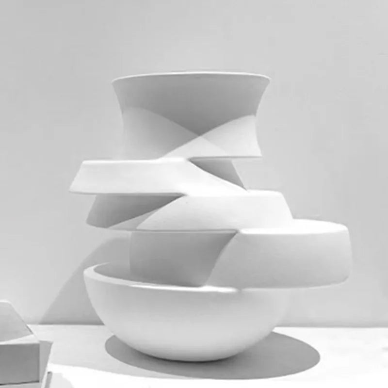 vase géométrique en résine pour décoration florale moderne - vue 5 sur 10