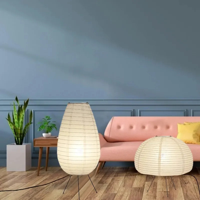 lampe de chevet wabi sabi en papier de riz rétro créative décorative - vue 5 sur 9