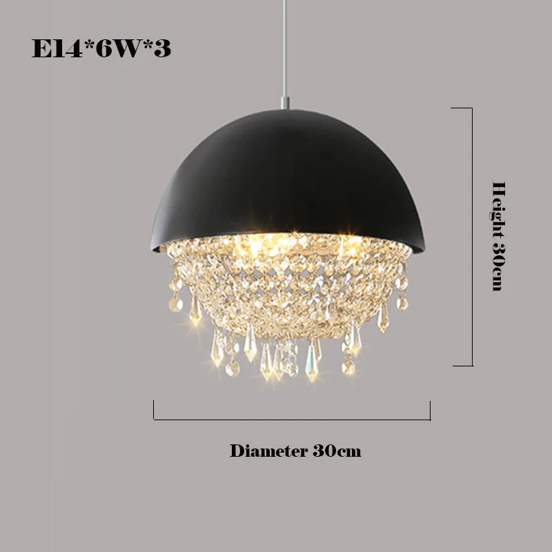 suspension créative en cristal hémisphère pour intérieur élégant - vue 7 sur 18