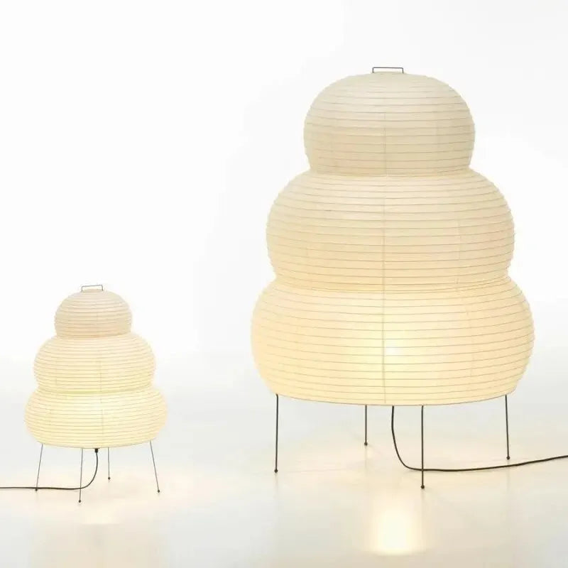Japanese-style LED Rice Paper Table Lamp, Noguchi Three-tone Light Eye Protection Japanese Lamp, Living Room, Hotel Bedroom, Bed - vue 4 sur 7