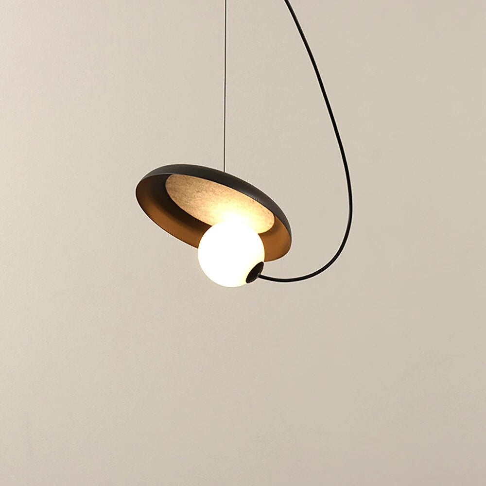 Suspension en verre et métal lampes nordiques - vue 6 sur 6