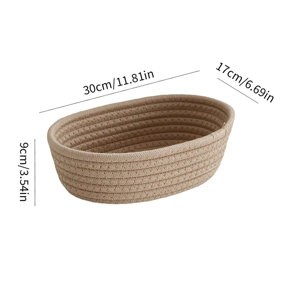paniers ovales en corde de coton pour rangement et organisation - vue 17 sur 18