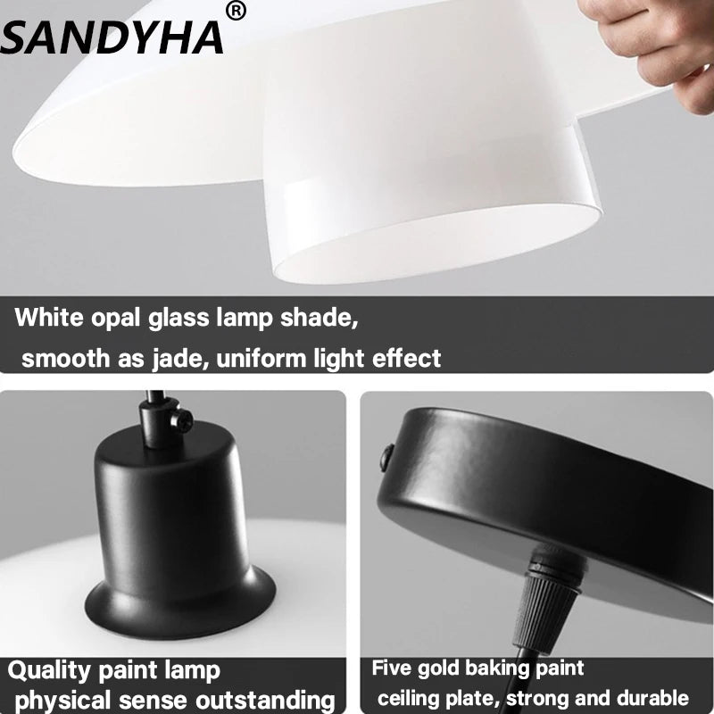 lustre design danois en verre pour un éclairage moderne - vue 6 sur 8