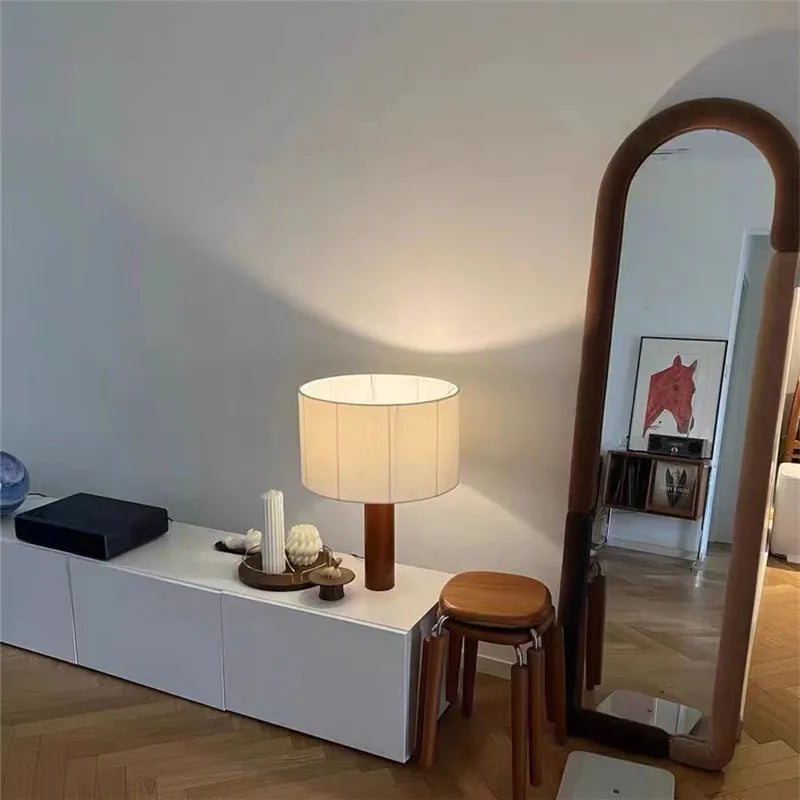 lampe à poser en bois massif style wabi sabi minimaliste - vue 5 sur 9
