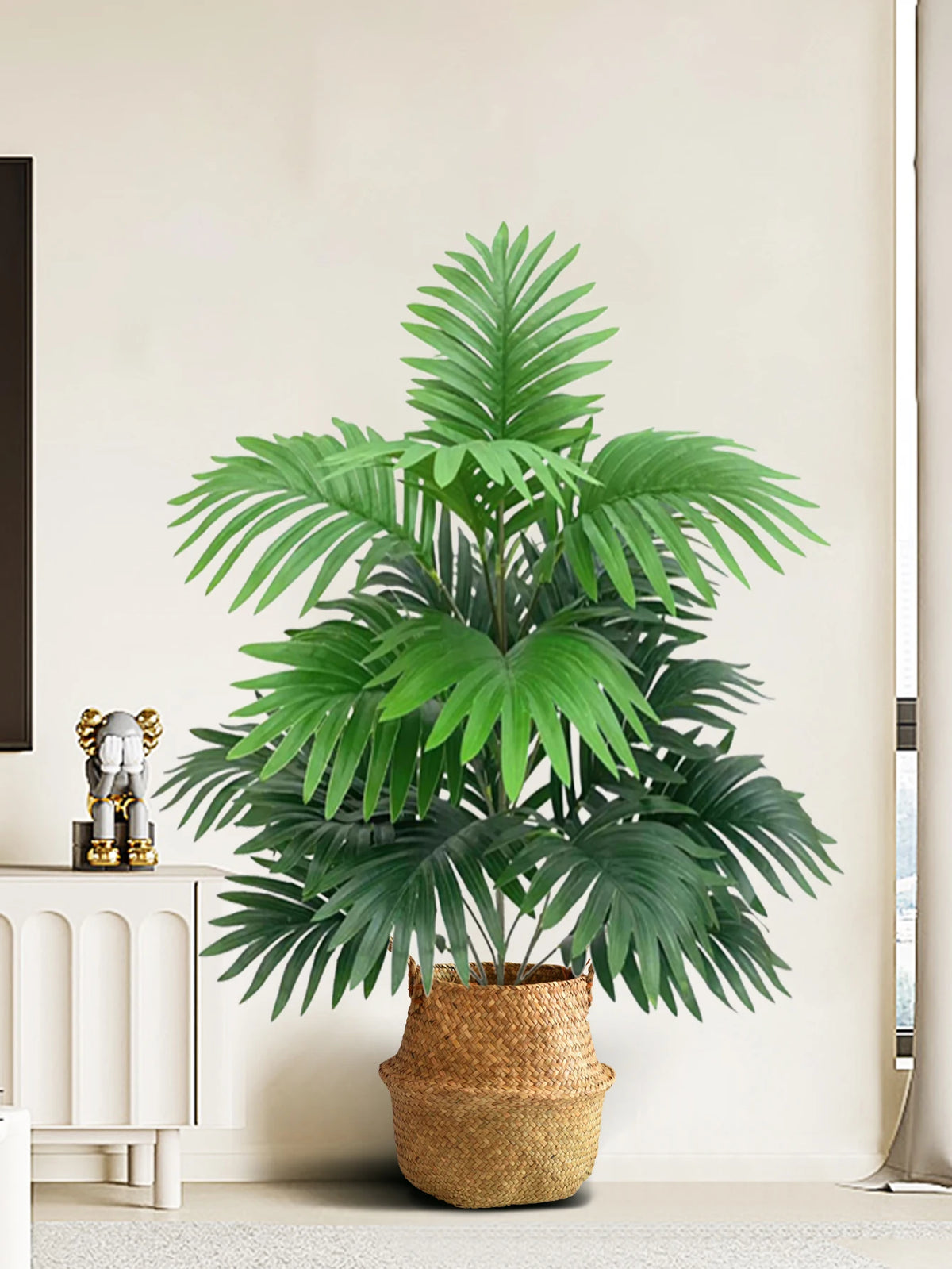 palmier artificiel avec feuilles tropicales pour décoration intérieure - vue 4 sur 8