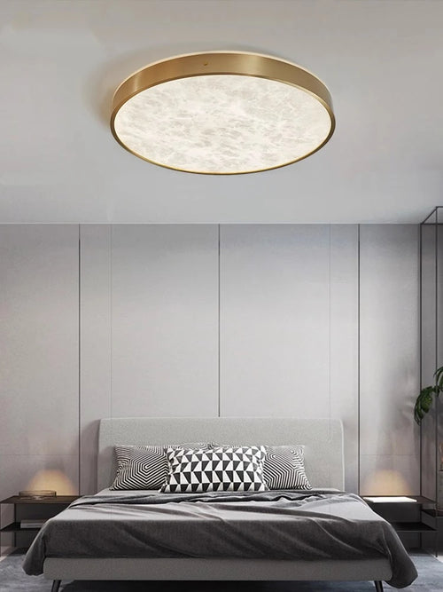 Design Deckenleuchte aus spanischem Marmor mit LED, modern und luxuriös - vue 4 sur 12