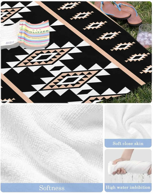 serviette de plage motifs azteques douce absorbante legere