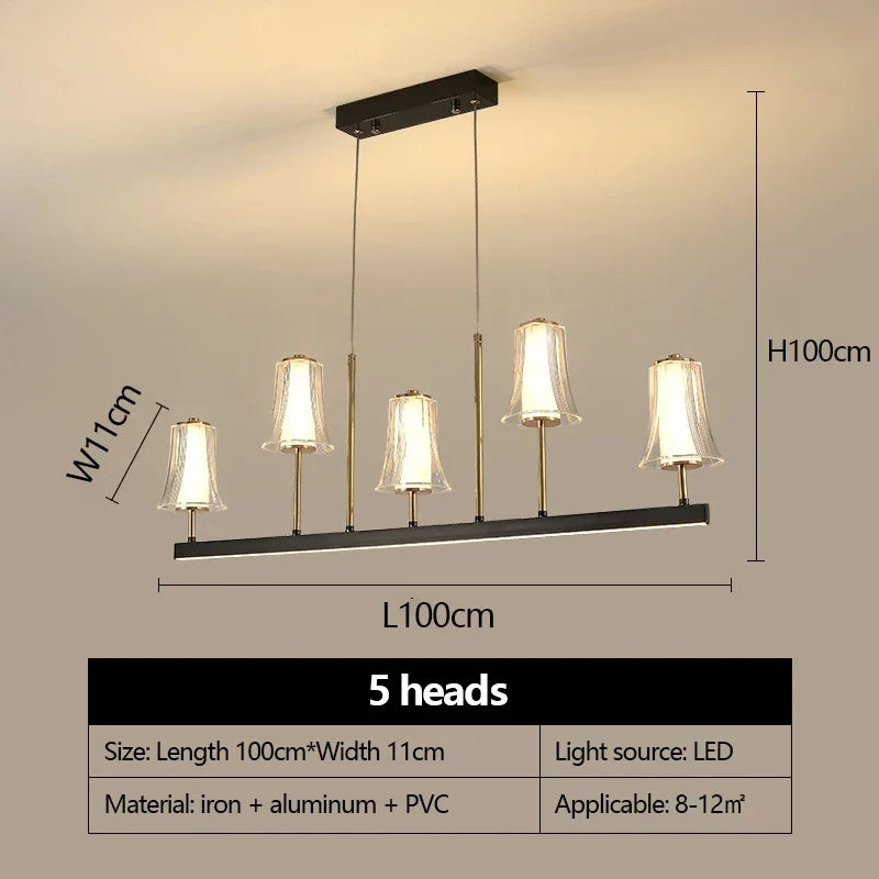 Postmoderner Kronleuchter mit minimalistischem Design und LED für elegantes Interieur