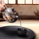 Théière argile motifs dragon phénix style gongfu artisanale