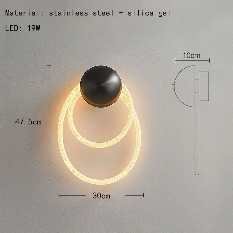LED-Wandleuchte aus Silikon mit Ring 3.000 K Kreatives Design - vue 9 sur 10
