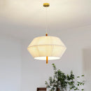 Nordische Retro-Pendelleuchte aus Hanfseil und Rattan mit LED
