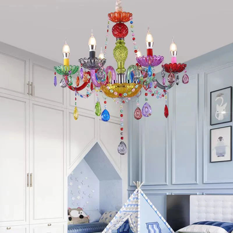 lustre en cristal pour enfants style art bougie - vue 5 sur 7