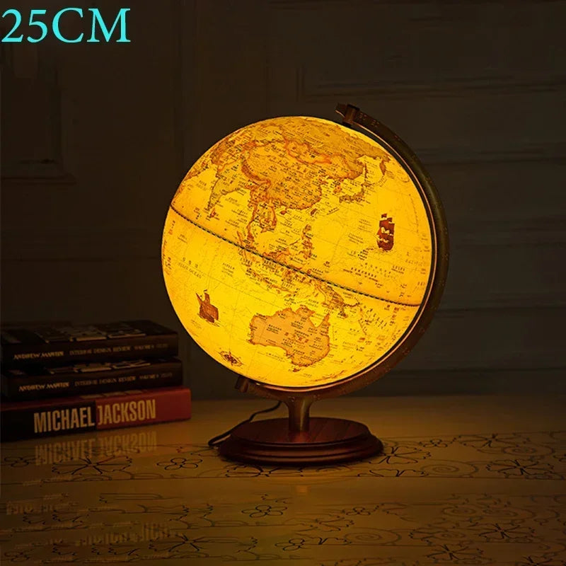 lampe à poser rétro avec globe terrestre décoratif et carte du monde - vue 7 sur 10