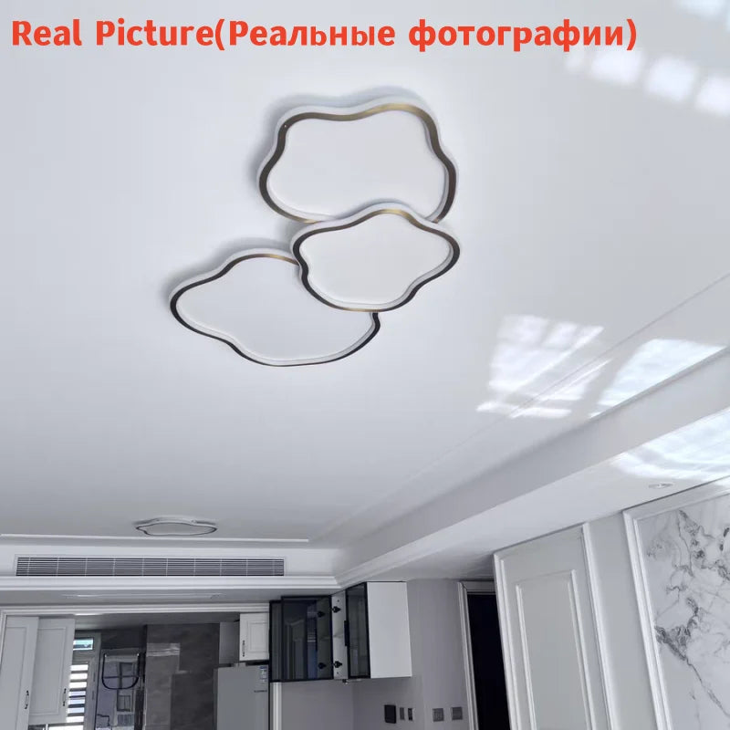 Plafonnier Led en laiton moderne pour salon chambre à coucher avec télécommande montage en Surface en cuivre lumières de plafonnier Led simples - vue 7 sur 9