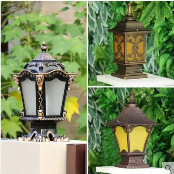 Colonne européenne phares clôture extérieure porte pilier lampe étanche extérieure jardin cour paysage lumière - vue 3 sur 9