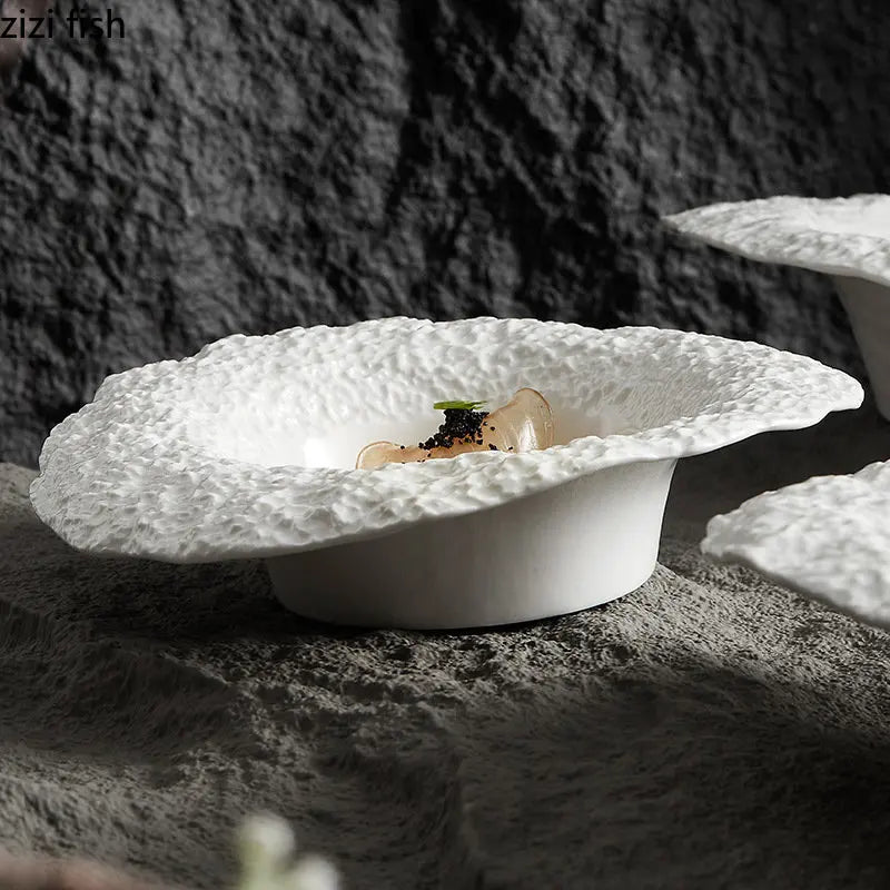 Assiette bol céramique texture roche style chapeau champignon - vue 3 sur 7