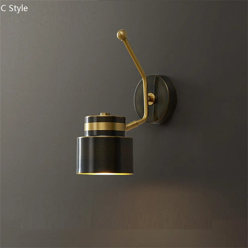 Schwenkbare LED-Wandleuchte aus Messing mit Schalter für Leseecke - vue 11 sur 13