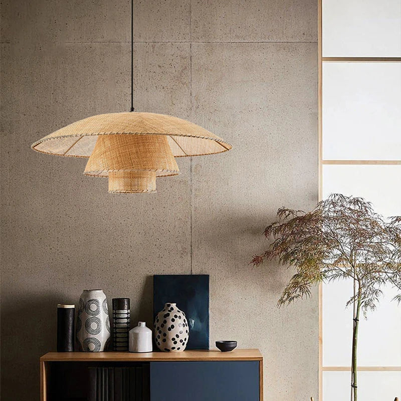 Suspension en rotin Vintage de Style japonais - vue 5 sur 10