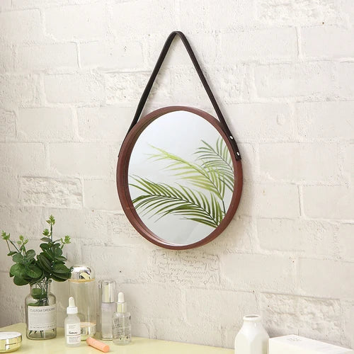 miroirs décoratifs ronds en bois rétro pour décoration intérieure - vue 8 sur 7