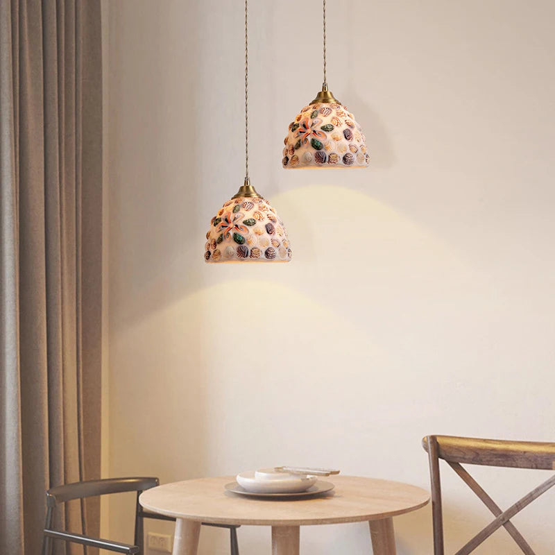 suspension en coquillage pour éclairage décoratif intérieur - vue 4 sur 11
