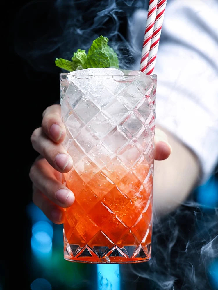 Verres collins en cristal sans plomb style strie - vue 5 sur 6