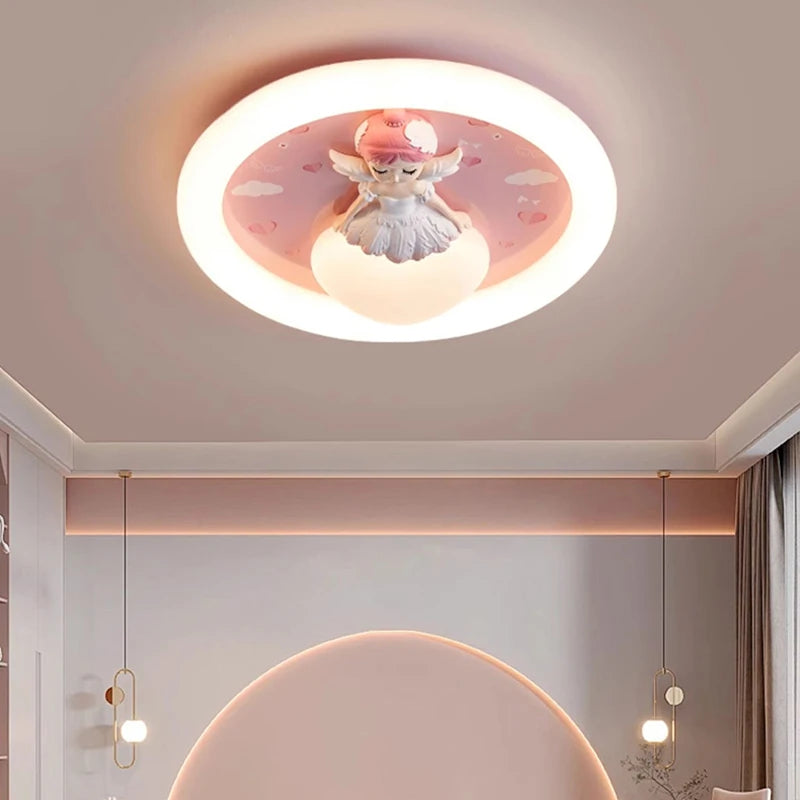 Full Spectrum Children's Room Ceiling Lamp Cartoon Resin Princess Ceiling Light Kids Baby Room Bedroom Nursery School Decor 220V - vue 4 sur 8