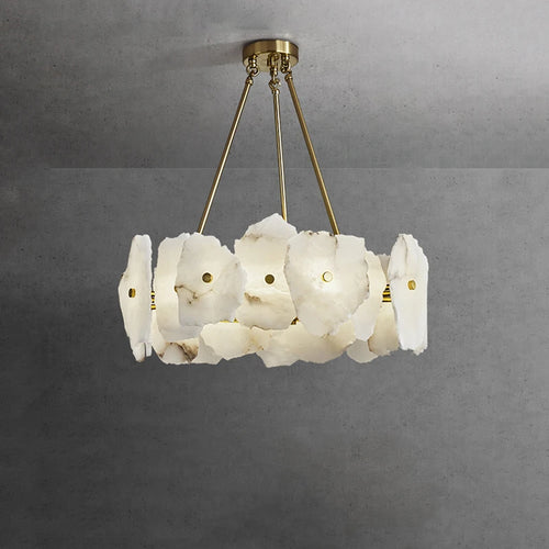 lustre de luxe en marbre naturel led pour restaurant et bar