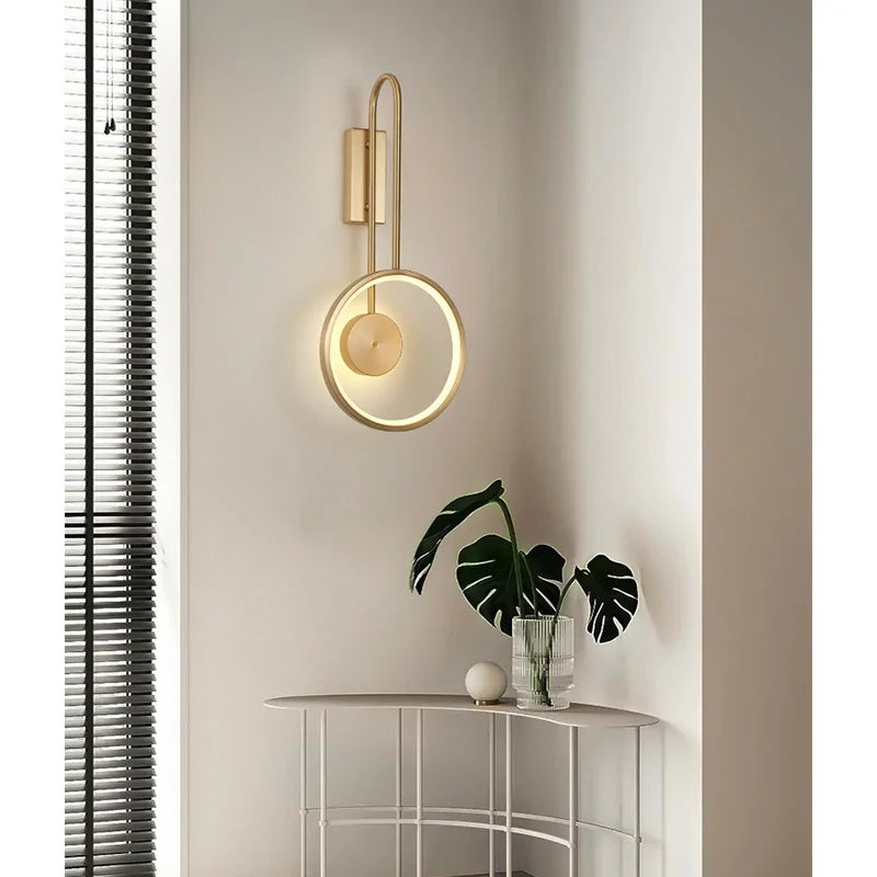 Light Luxury Bedroom Wall Light, Fashionable and Simple LED Living Room Background Wall Light, Bedside Lamp, Stair Light - vue 6 sur 8
