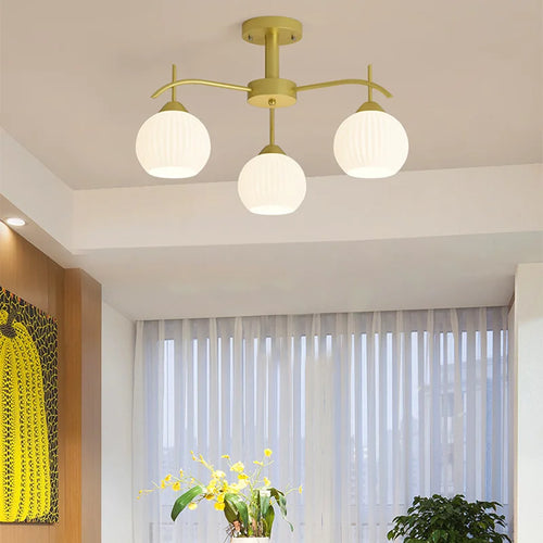 LED-Kronleuchter nordisches Design Sandyha aus Glas - vue 3 sur 9