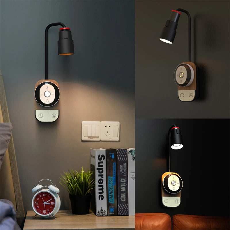 Moderne nordische LED-Nachttischlampe wiederaufladbar mit Fernbedienung dimmbar - vue 4 sur 8
