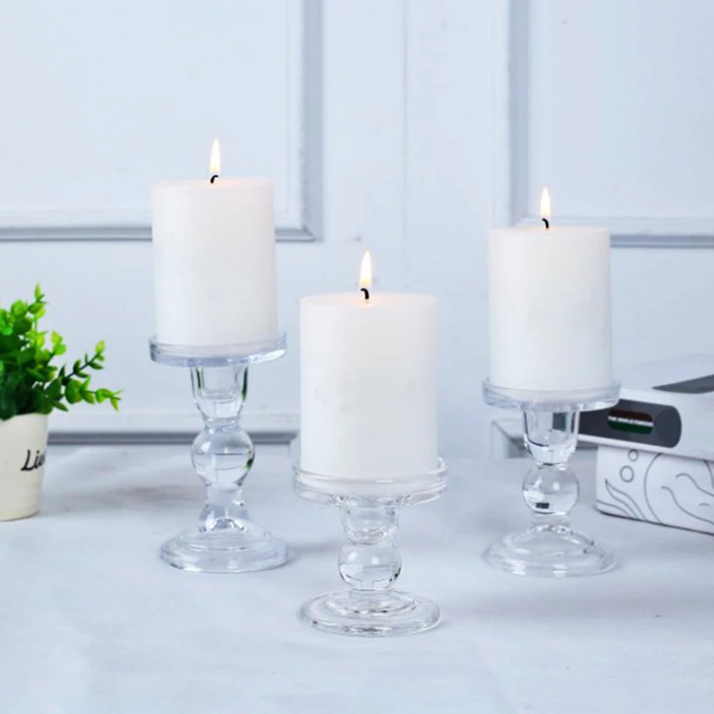 bougeoirs en verre transparent pour décoration intérieure et événements - vue 6 sur 9