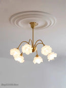 lustre rétro en laiton style français forme de fleur