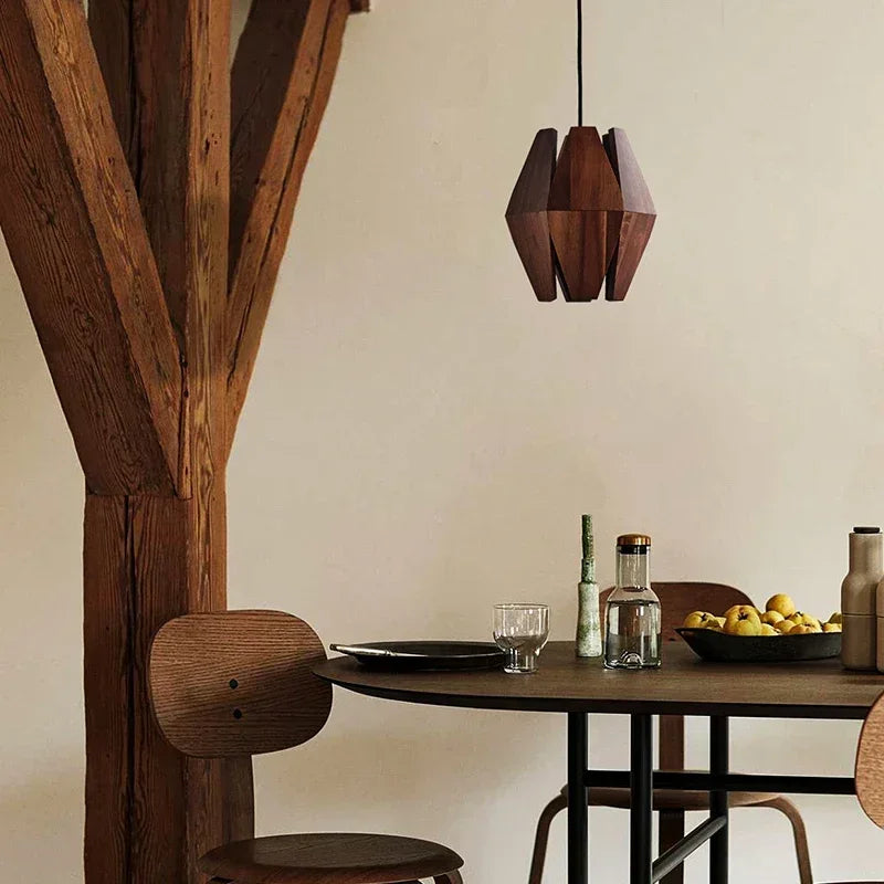 Kronleuchter aus massivem Holz im Vintage-Stil für die Innendekoration - vue 4 sur 9