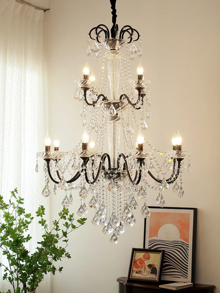 lustre vintage à LED en cristal pour un éclairage élégant - vue 3 sur 8