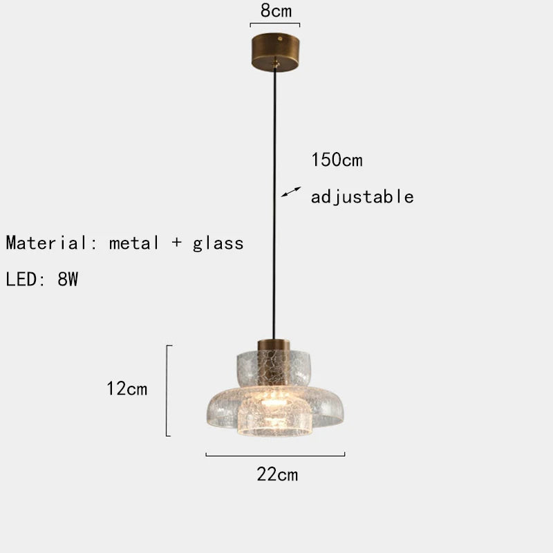 suspension créative en verre pour éclairage intérieur réglable - vue 8 sur 12