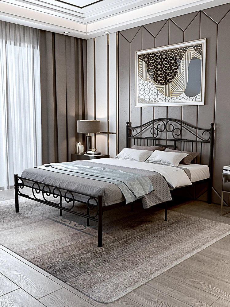 Modern minimalist hotel rental room, 1.8-meter single and double bed, wrought iron bed