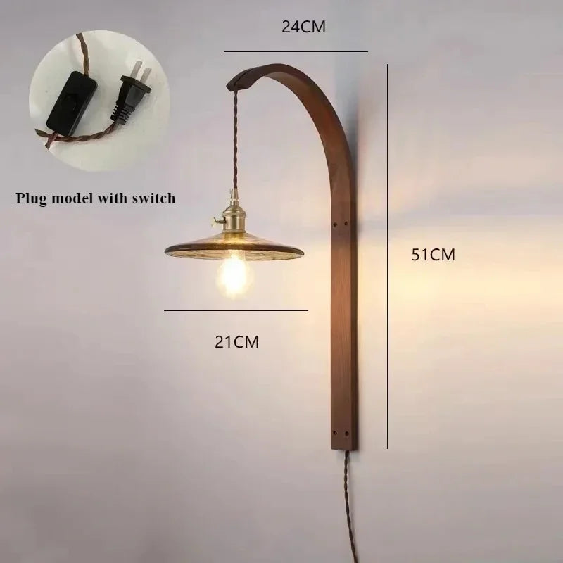 lampe moderne en bois de noyer avec lumière led décorative - vue 15 sur 21