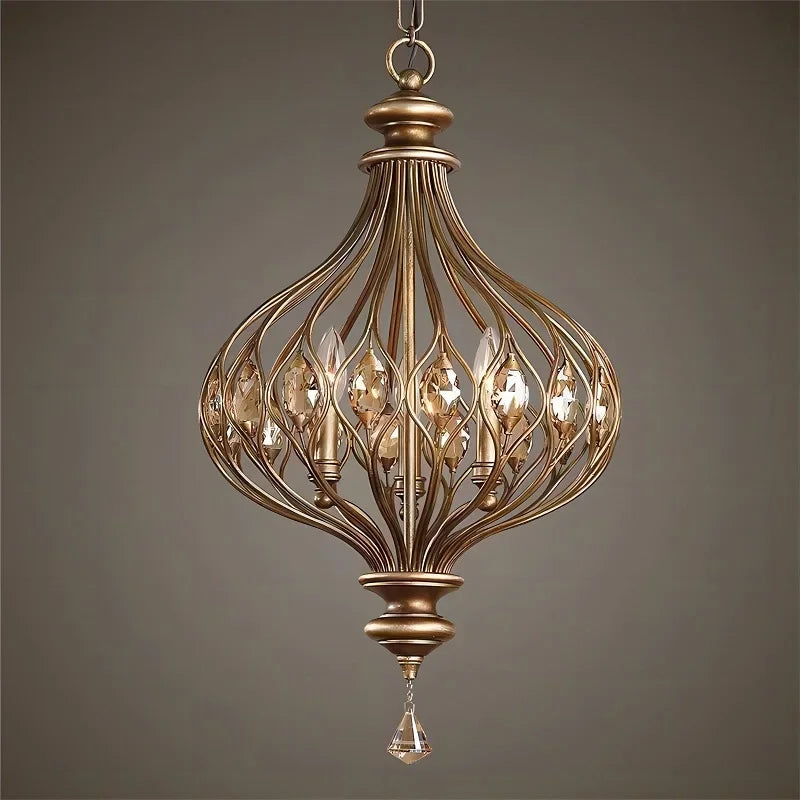 suspension en cristal rétro style vintage pour intérieur