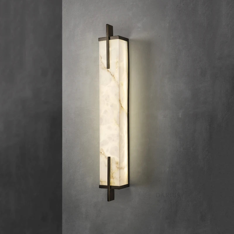 Applique murale Led en laiton doré et marbre - vue 4 sur 8