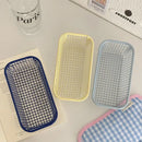 panier de rangement en métal pour bureau et maquillage