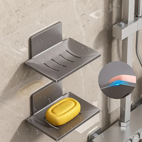 porte-savon mural en aluminium pour rangement et organisation - vue 3 sur 9