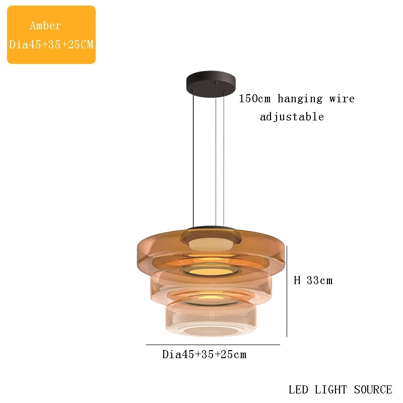 suspension design en verre série levels pour décoration moderne
