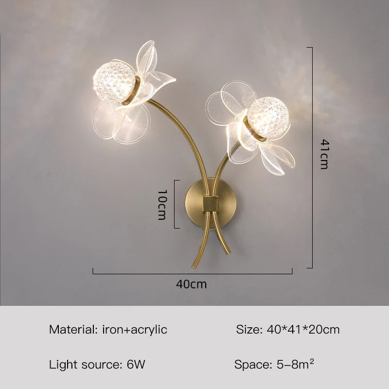 applique murale fleur pour éclairage doux et décoratif - vue 8 sur 16