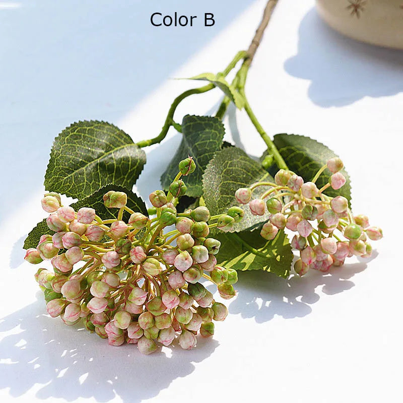 branche de baies d'hortensia artificielle pour décoration florale - vue 5 sur 11