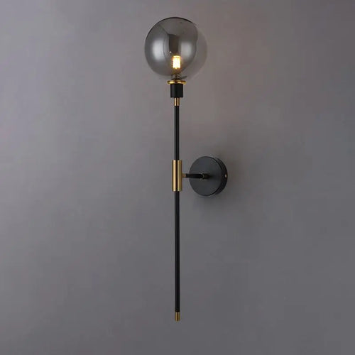applique murale led moderne en fer avec boule de verre décorative