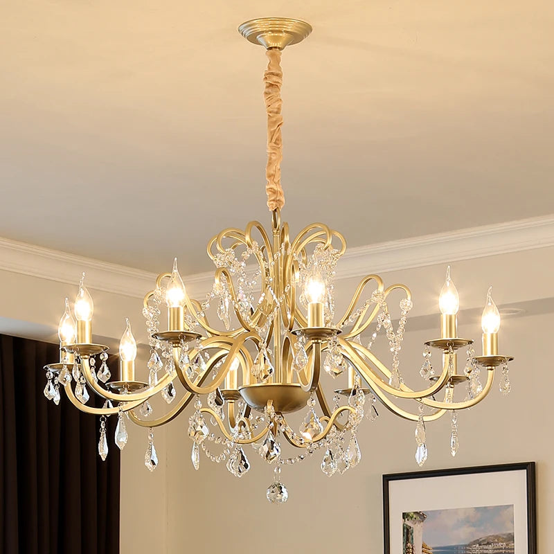 lustre moderne en cristal avec éclairage led élégant pour votre intérieur - vue 4 sur 10