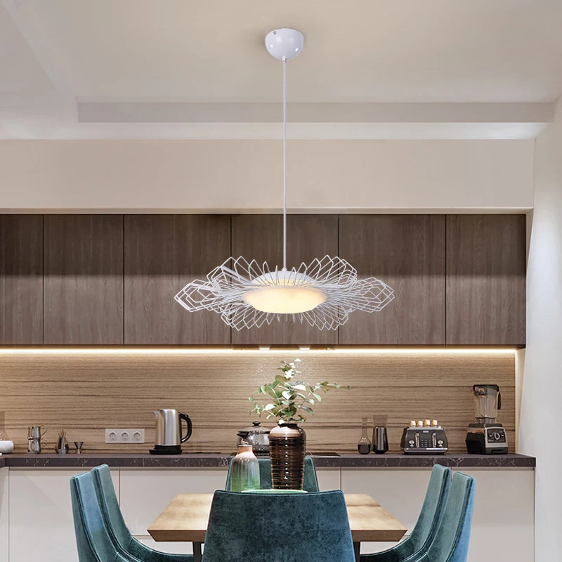 lustre suspendu design fleuri éclairage LED variable pour intérieur - vue 4 sur 9